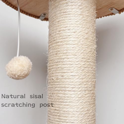 Rattan Modern Cat Tree Tower for Indoor Large Cats (Large01)