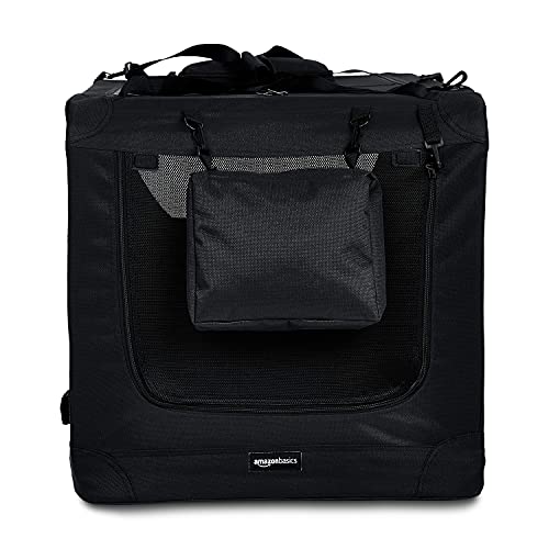 Foldable Portable Soft Pet Dog Crate Carrier Kennel (BLACK / 36.0"L x 24.0"W x 24.0"H)