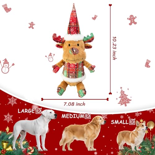 Christmas Dog Toy Squeaky Interactive Dog Toys Indoor Outdoor Play (JM deer)