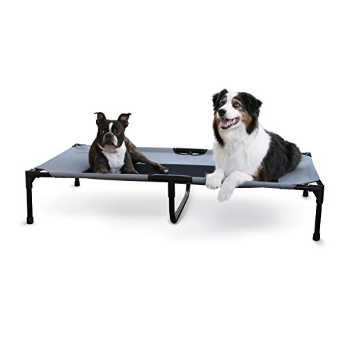 K&H Outdoor Elevated Dog Bed (Gray/Black Mesh / X-Large 50"L x 32"W)