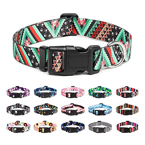 Adjustable Dog Collar (Large / Ethnic Green)