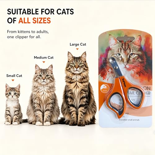 Cat Nail Clipper with Circular Hole Safety Guard for Indoor Cat