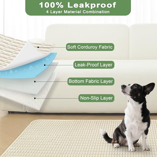 Washable Pee Pads for Dogs Puppy Pad (Cream White / 60"x60"(Pack of 1))
