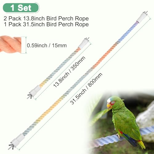 1 Set Rope Perches for Bird Cages (Pink Blue)