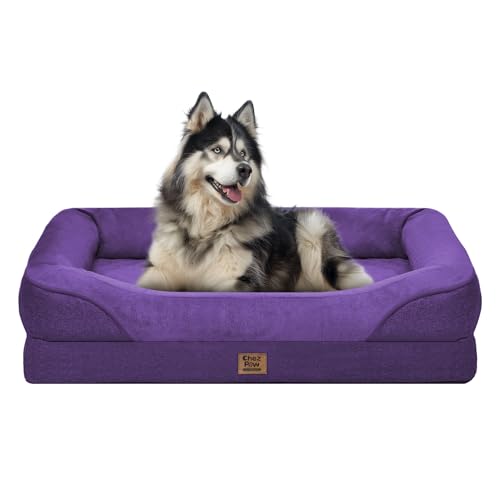 Orthopedic Washable XXL Dog Bed for Extra Large Dogs (Deep Purple / 45"L x 35"W x 7.5"Th)