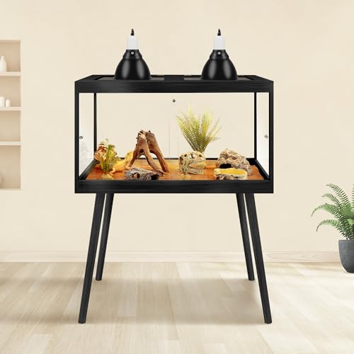Reptile Enclosure with Leg (Black / 24"x16"x16",30Gallons)