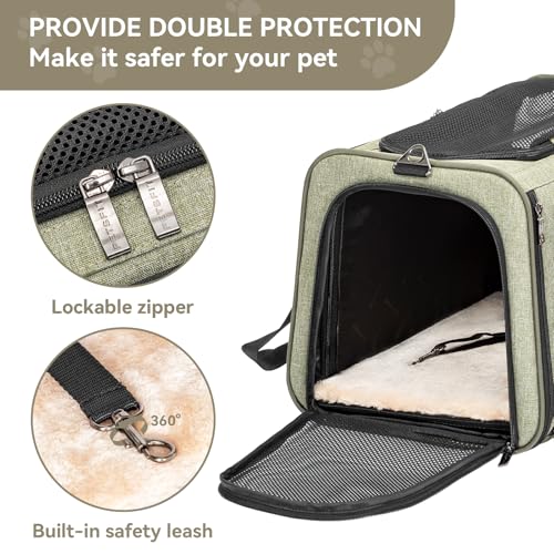 19"X12" X12" Expandable Pet Carrier (19.0"L x 12.0"W x 12.0"H / Green)