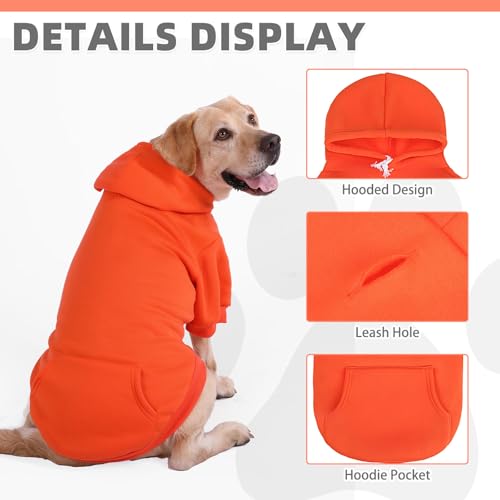 Fall Dog Clothes Thanksgiving Pet Hoodie Sweater for Large Dogs (Orange / X-Large)