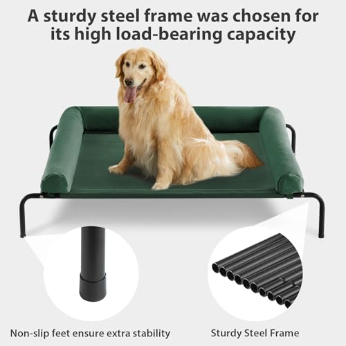 Large Elevated Cooling Cot (Green / 54.0"L x 34.0"W x 8.0"Th)