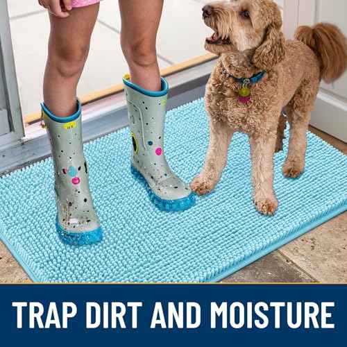 Dog Door Mat for Muddy Paws 30x20 (Sky Blue / 30"X20")
