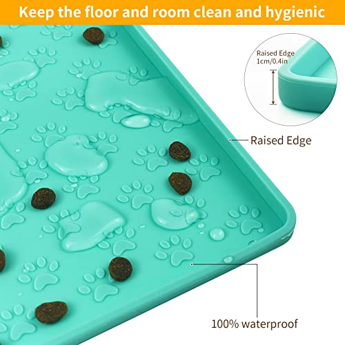 Pet Placemat for Dog and Cat (11.8"L x 11.8"W / Green)