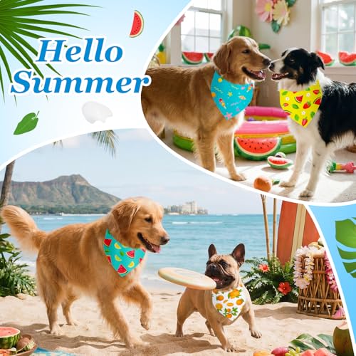 100 Pcs Summer Bandanas for Dogs Bulk (Summer / 31.5 x 21.7 x 21.7 Inch)