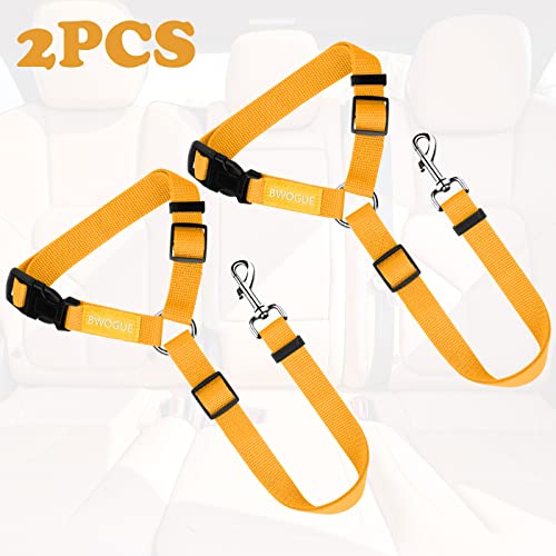 2 Pack Dog Seat Belt for Car (Yellow)