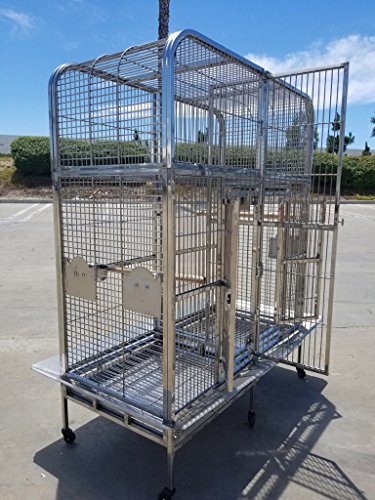 XL Size Full 304 Stainless Steel Double Macaw Cockatoo Parrot Bird Pet Breeder Cage w