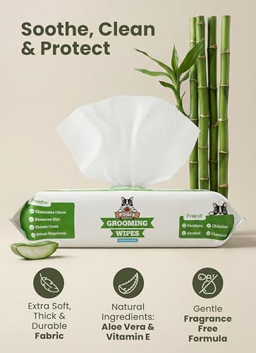 Pogi's Dog Grooming Wipes for Paws & Butt (100-Count Wipes / Unscented)