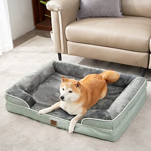 Orthopedic Dog Beds Large Sized Dog (Greyish Green / 36.0"l X 27.0"w X 6.5"th)