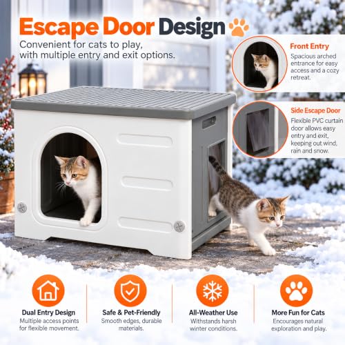 HDPE Cat House with Liner (Modern)