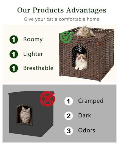 Cat Litter Box Enclosure (Brown / XL)