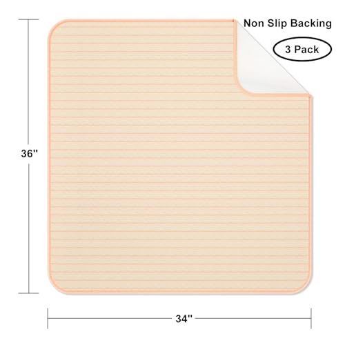 Bed Pads for Incontinence Washable Waterproof (3 Pack - 36x34)