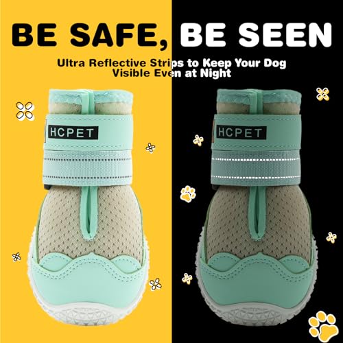 Dog Shoes for Dogs (Green / Width 1.57 in)