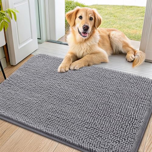Dog Door Mat for Muddy Paws 36x24 (Grey / 36"X24")