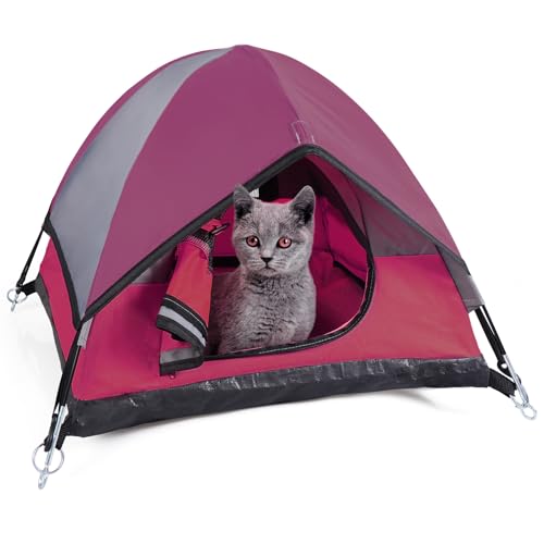 Cat Camping Tent (Red / 21 x 21 x 14 Inches)