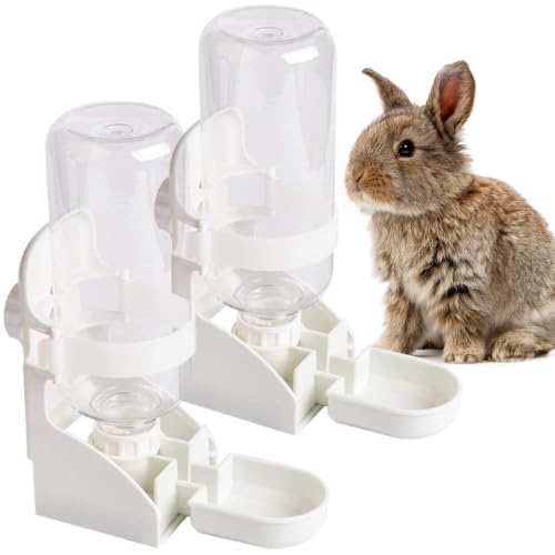 2PCS Rabbit Water Bottle (2PCS Water Dispenser, White)