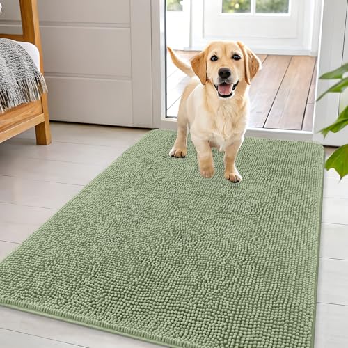 Dog Door Mat for Muddy Paws 44x32 (Sage Green / 44" X 32")