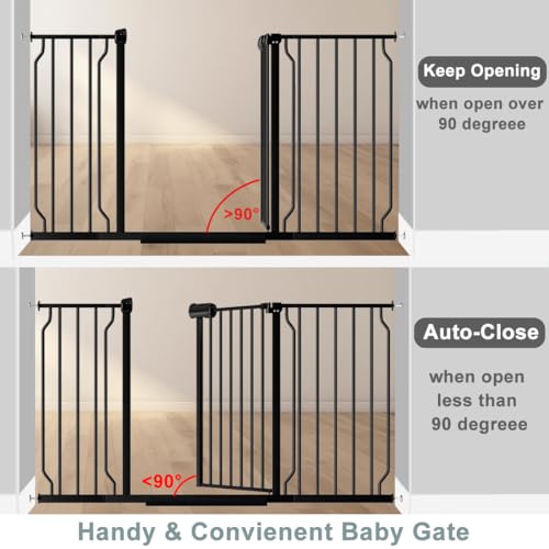 57.5 62 Inch Extra Wide Baby Gate Indoor for Stairs & Doorways (Gate: 57.5-62 Inch)