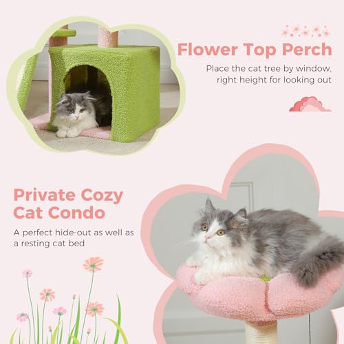 Cactus Cat Tree for Kittens & Small Cats (Pink)