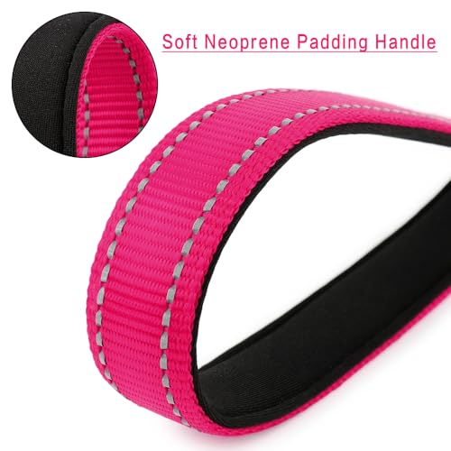 10 Inch Short Dog Leash for Large Dogs with Locking Carabiner Clip & Padded Handle （10” (Pink / 10 Inch (Pack of 1))