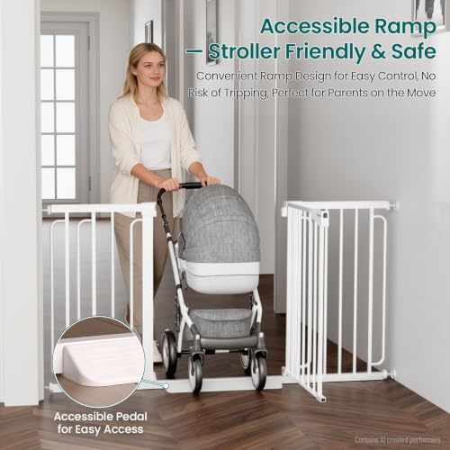 30.4 56.8" Extra Wide Baby Gate (White / 30.4"-56.8" W x 30.5" H)