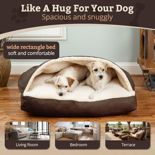 Rectangle Cozy Cave Dog Bed (Hot Fudge / Extra Large)