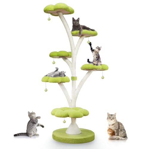 71" Flower Cat Tree (Green-5 Tiers)