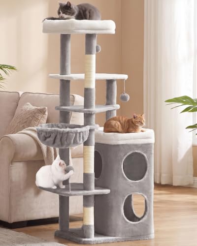 Cat Tree Indoor (L (21"L x 18"W x 60"H) / Dove Gray)