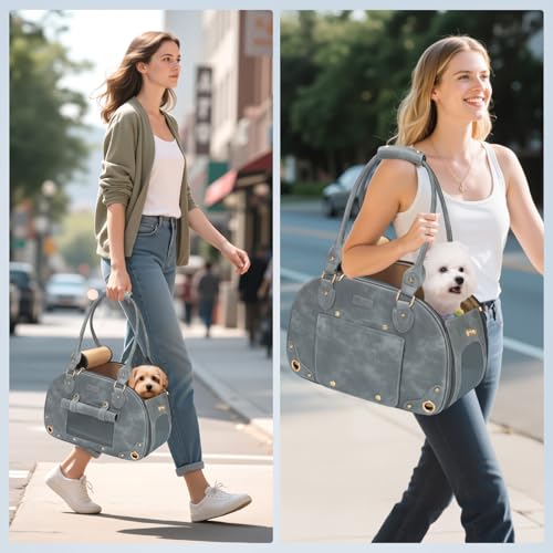 Dog Carrier Purse (15.3"L x 8.1"W x 10.0"H / Grey)