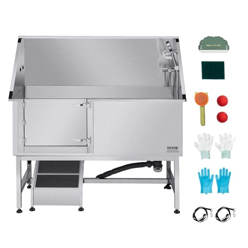 Stainless Steel Dog Washing Station (Left RAMP / 62 inch)