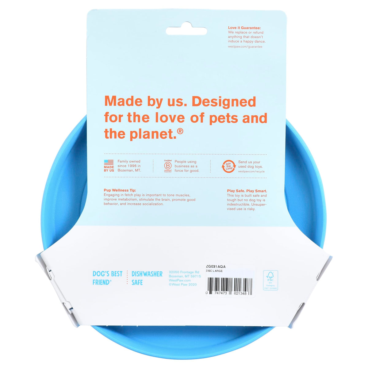 Zisc High Flying Disc Dog Toy (Large / Aqua Blue)