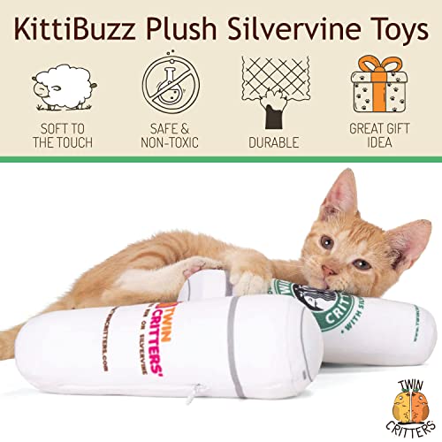 KittiBuzz 2 Pack Organic Silvervine Catnip Substitute Toys for Cats & Kittens