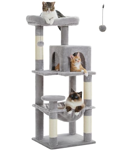 45.7" Cat Tree with Hammock (Grey / 45.7in)