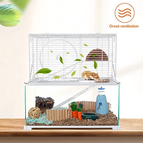3 Tiers Large Hamster Cages Glass (20"L x 12"W x 20"H)