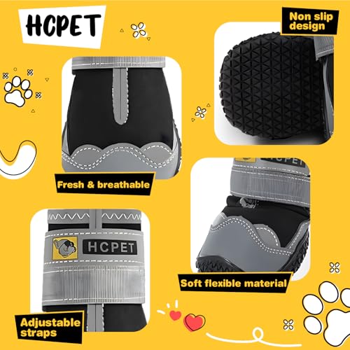 Dog Shoes for Dogs (Black / Width 1.77 in)