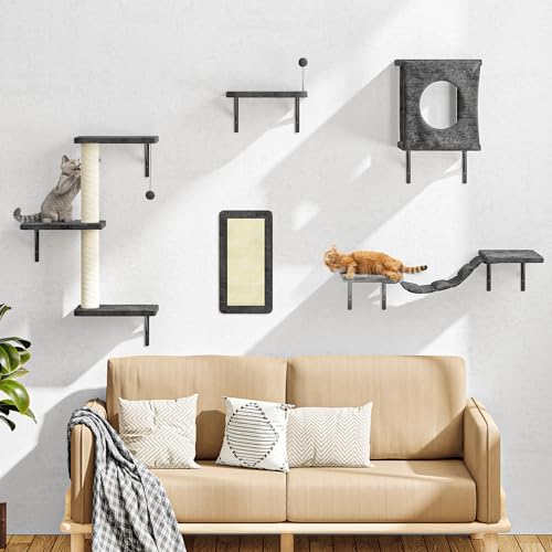 Cat Wall Shelves Set (Dark Grey)