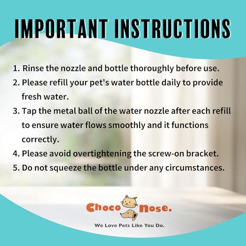 Patented No Drip Water Bottle (C528 Aqua / Rabbits-Chinchillas-Toy Dogs-10.2 fl.oz)