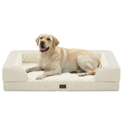 Waterproof Orthopedic Dog Bed for Extra Large Dogs (Beige / 45.0"L x 35.0"W x 8.5"Th)