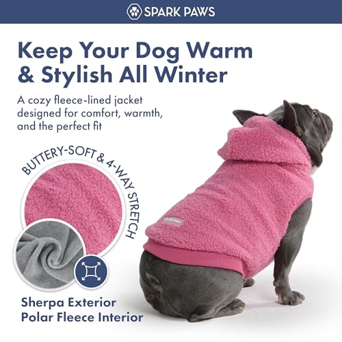 Sherpa Fleece Dog Jacket (Dark Pink / XL)