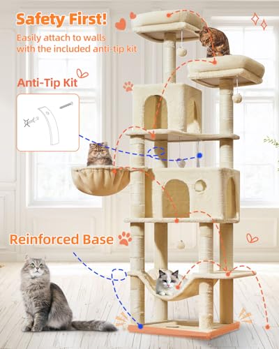 Large Cat Tree (73 inches / Beige)