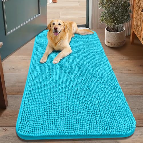 Dog Door Mat for Muddy Paws 48x30 (Aqua Blue / 48"X30")