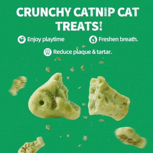 13.4 OZ Crunchy Cat Treats Catnip Treats for Cats with Digestive Support