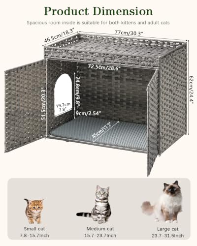 Cat Litter Box Enclosure Furniture (Grey)